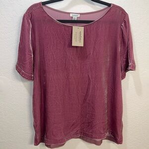 Sundance Velvet Short Sleeve Tee in Mauve